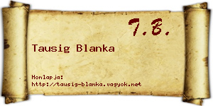 Tausig Blanka névjegykártya